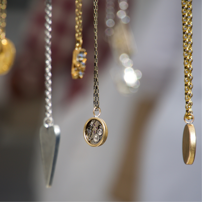 image of an assortment of necklaces from the jewlery collection